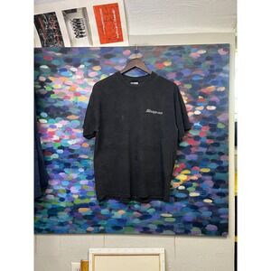 Vintage Snap-on Tools Hanes Beefy-T Graphic Shirt Black Mens Large Distressed